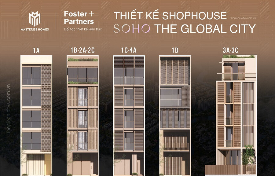 Thiết kế các căn shophouse SOHO The Global City